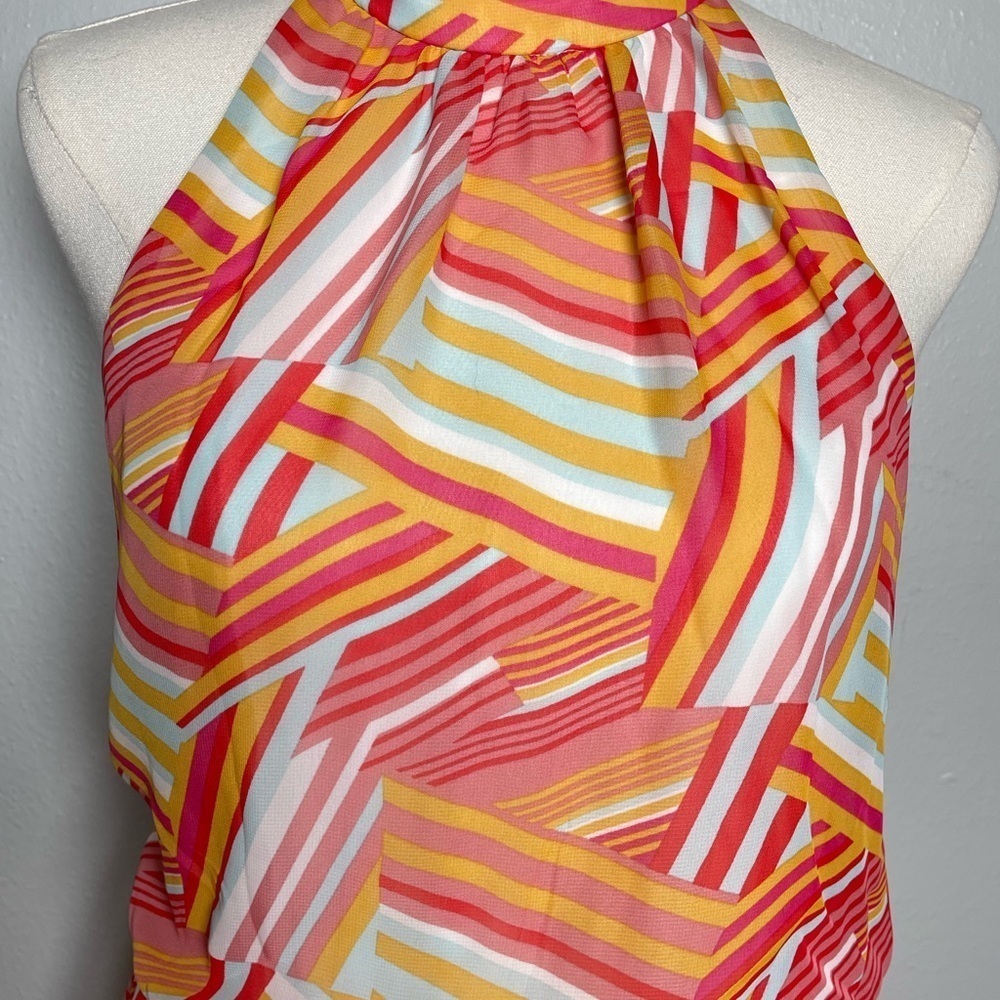 Julia Jordan Women's Printed Mock-Neck Tier Maxi Dress Size 4 Retro 70’s Boho - Picture 10 of 11